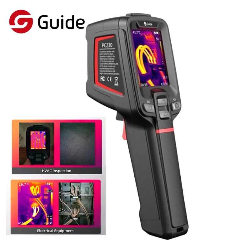 Thermal Imaging Camera 256X192 - Termocamera Portatile Guide PC230 con Autofocus,